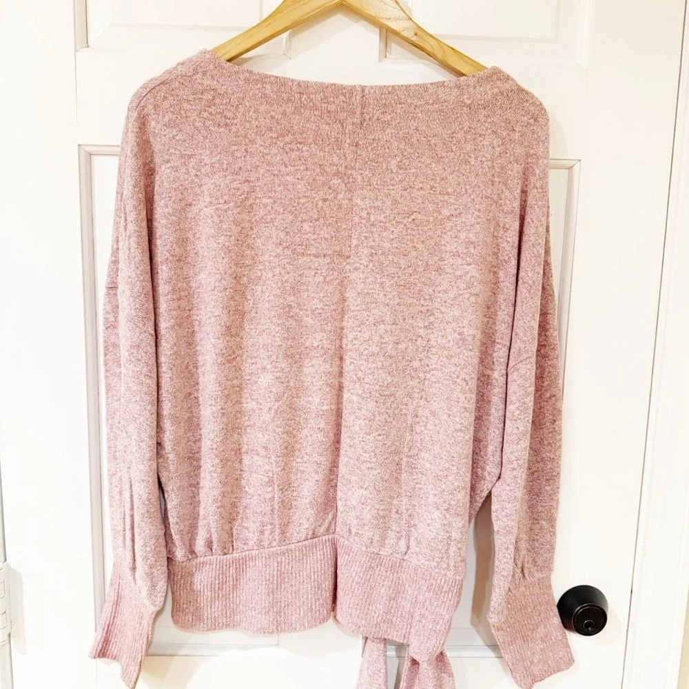 Anthropologie Saturday Sunday Payton Brushed‎ Fleece Side Tie Sweater Size XS